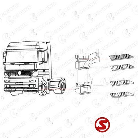 Mercedes-Benz Trede actros mp1 - 2 - 3 mega space l+r - Stupátko pro Nákladní auto: obrázek 2 Mercedes-Benz Trede actros mp1 - 2 - 3 mega space l+r - Stupátko pro Nákladní auto: obrázek 2