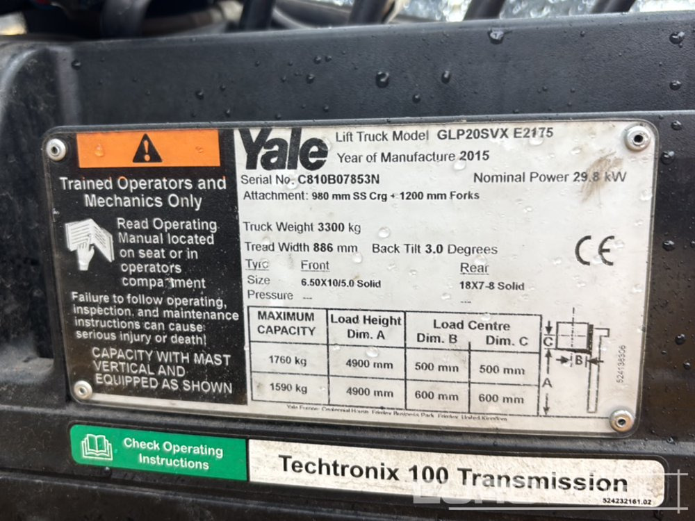Vysokozdvižný vozík 2015 Yale GLP20SVX: obrázek 27 Vysokozdvižný vozík 2015 Yale GLP20SVX: obrázek 27