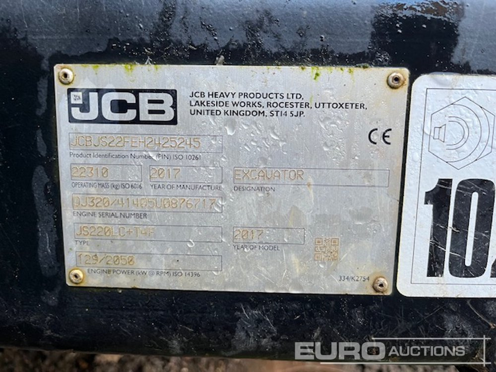 Pásové rýpadlo 2017 JCB JS220LC: obrázek 19