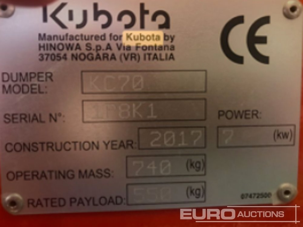 2017 Kubota KC70VHD-4 - Pásovy dampr: obrázek 5 2017 Kubota KC70VHD-4 - Pásovy dampr: obrázek 5