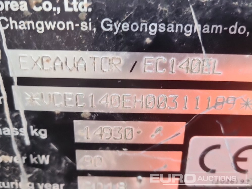 Pásové rýpadlo 2018 Volvo EC140EL: obrázek 47