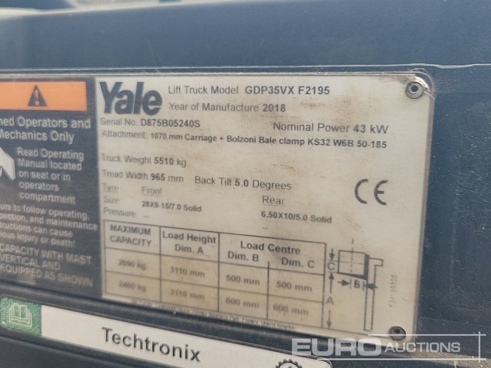 Vysokozdvižný vozík 2018 Yale GDP35VX: obrázek 38