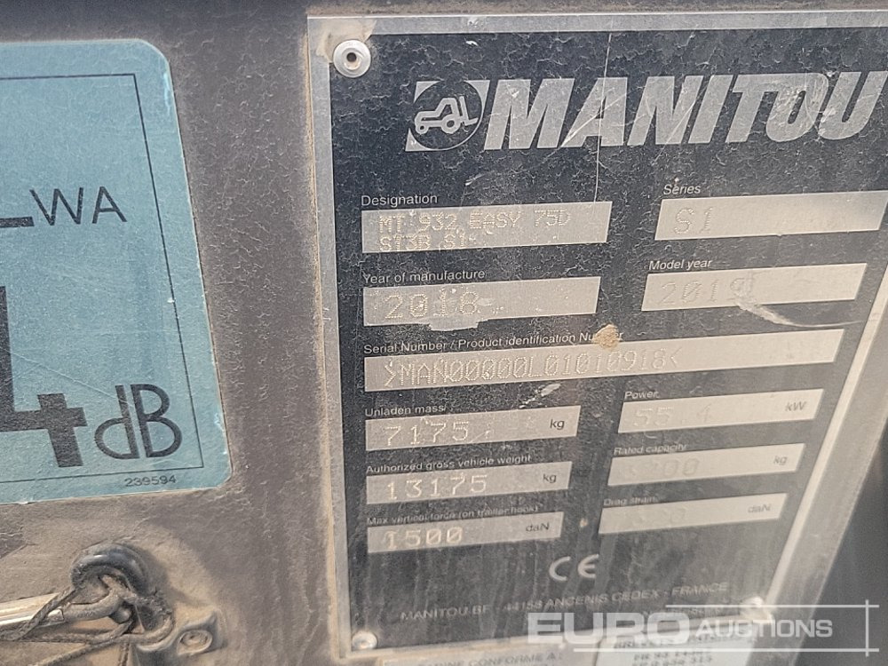 Teleskopický manipulátor 2019 Manitou MT 932 EASY 75D: obrázek 38