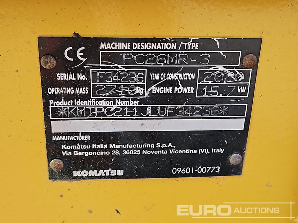 Mini rýpadlo 2020 Komatsu PC26MR-3: obrázek 44