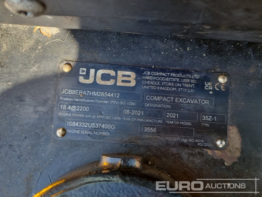 Mini rýpadlo 2021 JCB 35Z-1: obrázek 50