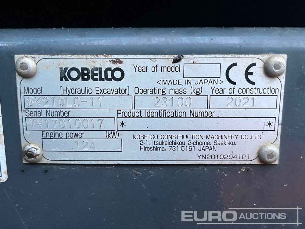 2021 Kobelco SK210LC-11 - Pásové rýpadlo: obrázek 3 2021 Kobelco SK210LC-11 - Pásové rýpadlo: obrázek 3
