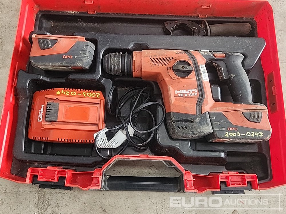 Hilti TE6-A22 22 Volt Cordless Hammer Drill, 2 Batterys, Charger - Stavební zařízení: obrázek 4 Hilti TE6-A22 22 Volt Cordless Hammer Drill, 2 Batterys, Charger - Stavební zařízení: obrázek 4
