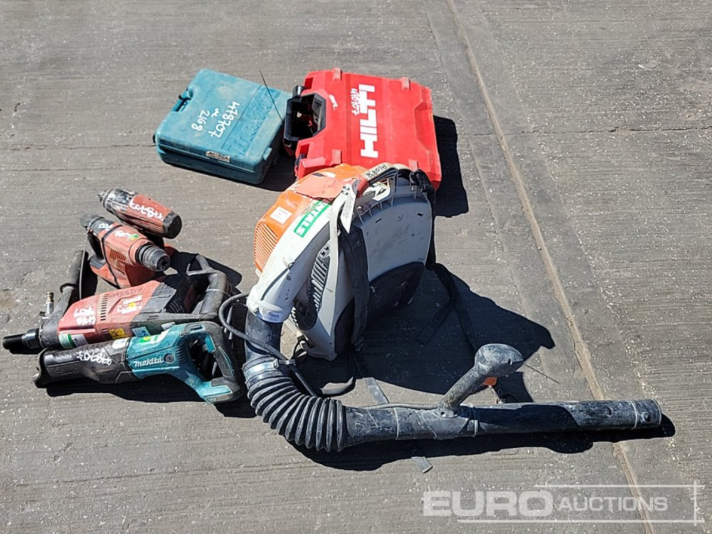 Stavební zařízení Makita Battery Reciprocating Saw, Hilti 110Volt Diamond Core Drill, Hilti Battery Hammer Drill, Hilti Battery Impact Gun, Makita 110Volt Impact Gun, Hilti Battery Drill, Stihl Petrol Backpack Leaf Blo: obrázek 6