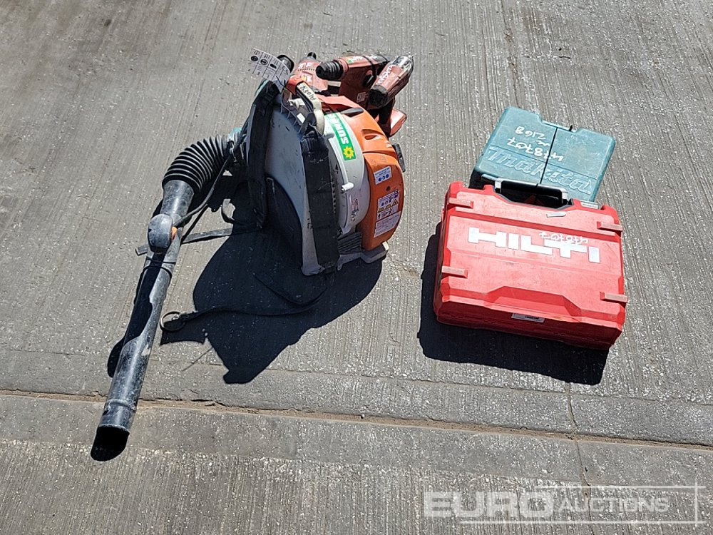 Stavební zařízení Makita Battery Reciprocating Saw, Hilti 110Volt Diamond Core Drill, Hilti Battery Hammer Drill, Hilti Battery Impact Gun, Makita 110Volt Impact Gun, Hilti Battery Drill, Stihl Petrol Backpack Leaf Blo: obrázek 8