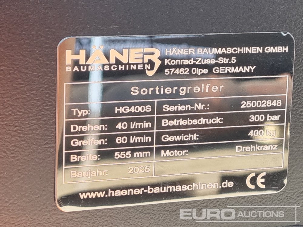 Příslušenství pro Rýpadlo Unused 2025 Haner HG400S: obrázek 20