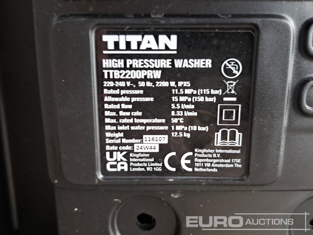 Vapka Titan TTB2200PRW High Pressure Washer: obrázek 18