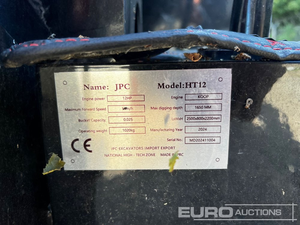 Unused 2024 JPC HT12 - Mini rýpadlo: obrázek 3 Unused 2024 JPC HT12 - Mini rýpadlo: obrázek 3