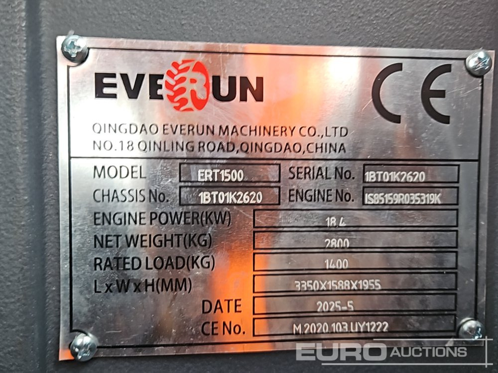 Teleskopický manipulátor Unused 2025 Everun ERT1500: obrázek 39 Teleskopický manipulátor Unused 2025 Everun ERT1500: obrázek 39