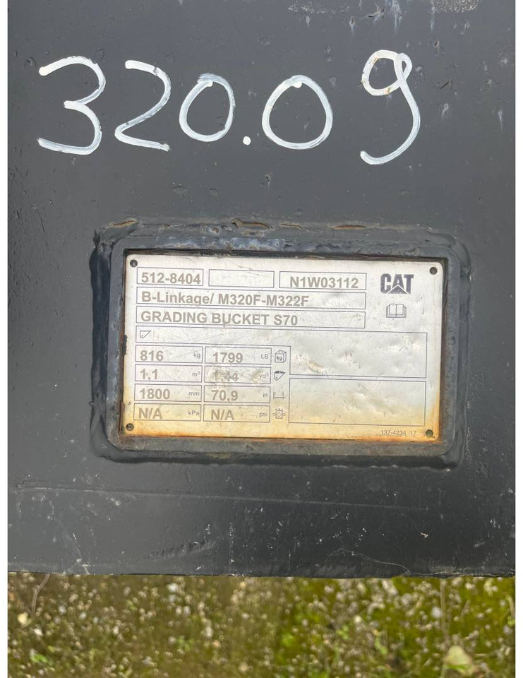 CAT BUCKET/1800MM/S70/GODET - Lžíce na bagr: obrázek 3 CAT BUCKET/1800MM/S70/GODET - Lžíce na bagr: obrázek 3