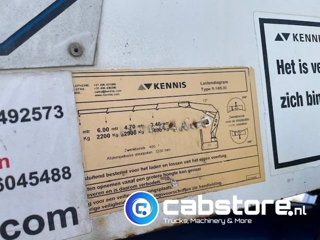 Návěs valník/ Plato Pacton T3-003 3-assige stenen oplegger 2-assen gestuurd + Kennis  Type 14.000 loopkraan - Rotator - stenenklem: obrázek 15