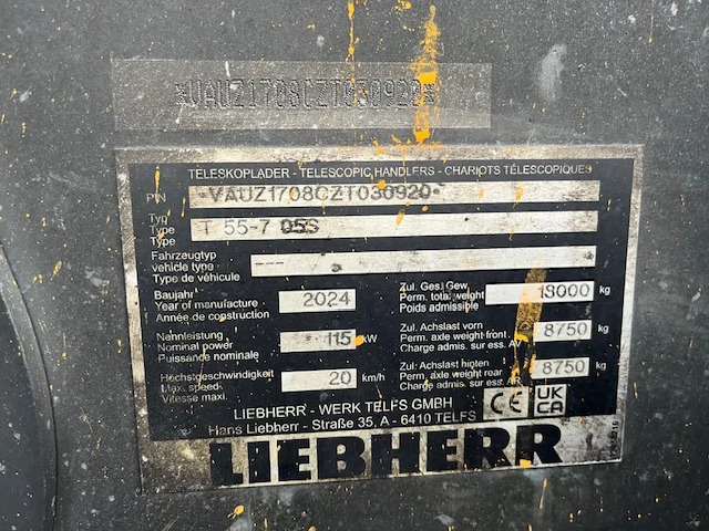 Teleskopický manipulátor LIEBHERR T55-7S: obrázek 10 Teleskopický manipulátor LIEBHERR T55-7S: obrázek 10