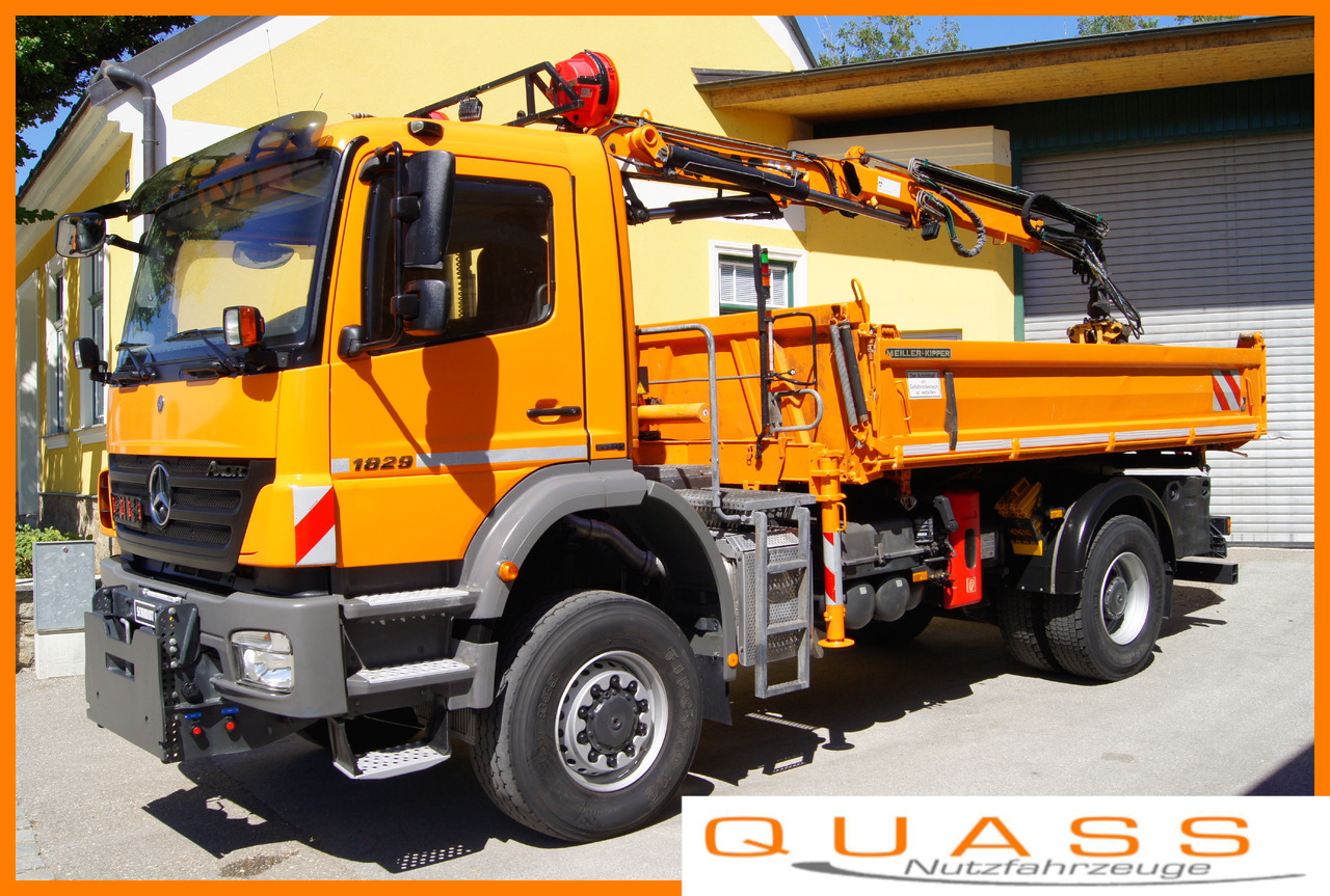 MERCEDES-BENZ AXOR 1829 4x4/EURO 5/ATLAS 65.2/MEILLER/Winterdienst - Sklápěč, Auto s hydraulickou rukou: obrázek 1 MERCEDES-BENZ AXOR 1829 4x4/EURO 5/ATLAS 65.2/MEILLER/Winterdienst - Sklápěč, Auto s hydraulickou rukou: obrázek 1