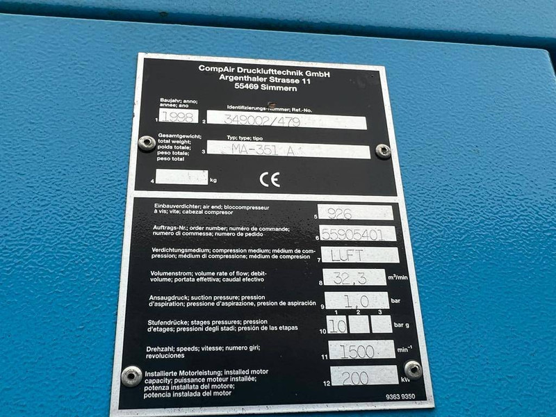 Compair MA-351 A - Mobilní kompresor: obrázek 2 Compair MA-351 A - Mobilní kompresor: obrázek 2