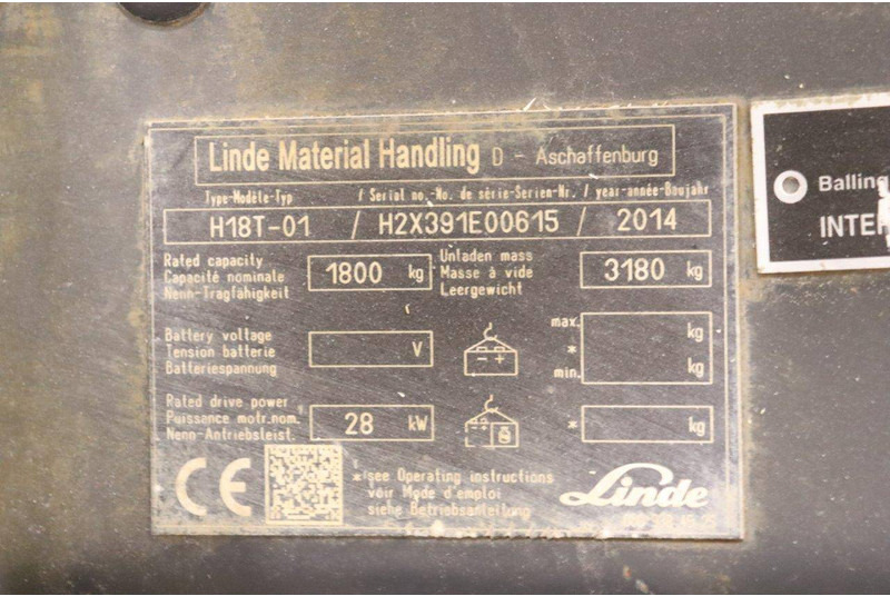 Plynový vysokozdvižný vozík Linde H18T-01: obrázek 16