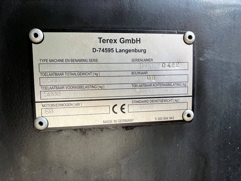 Kolesové rýpadlo Terex TW85: obrázek 8