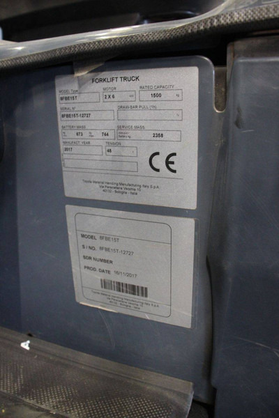 Elektrický vysokozdvižný vozík Toyota 8FBE15T: obrázek 20