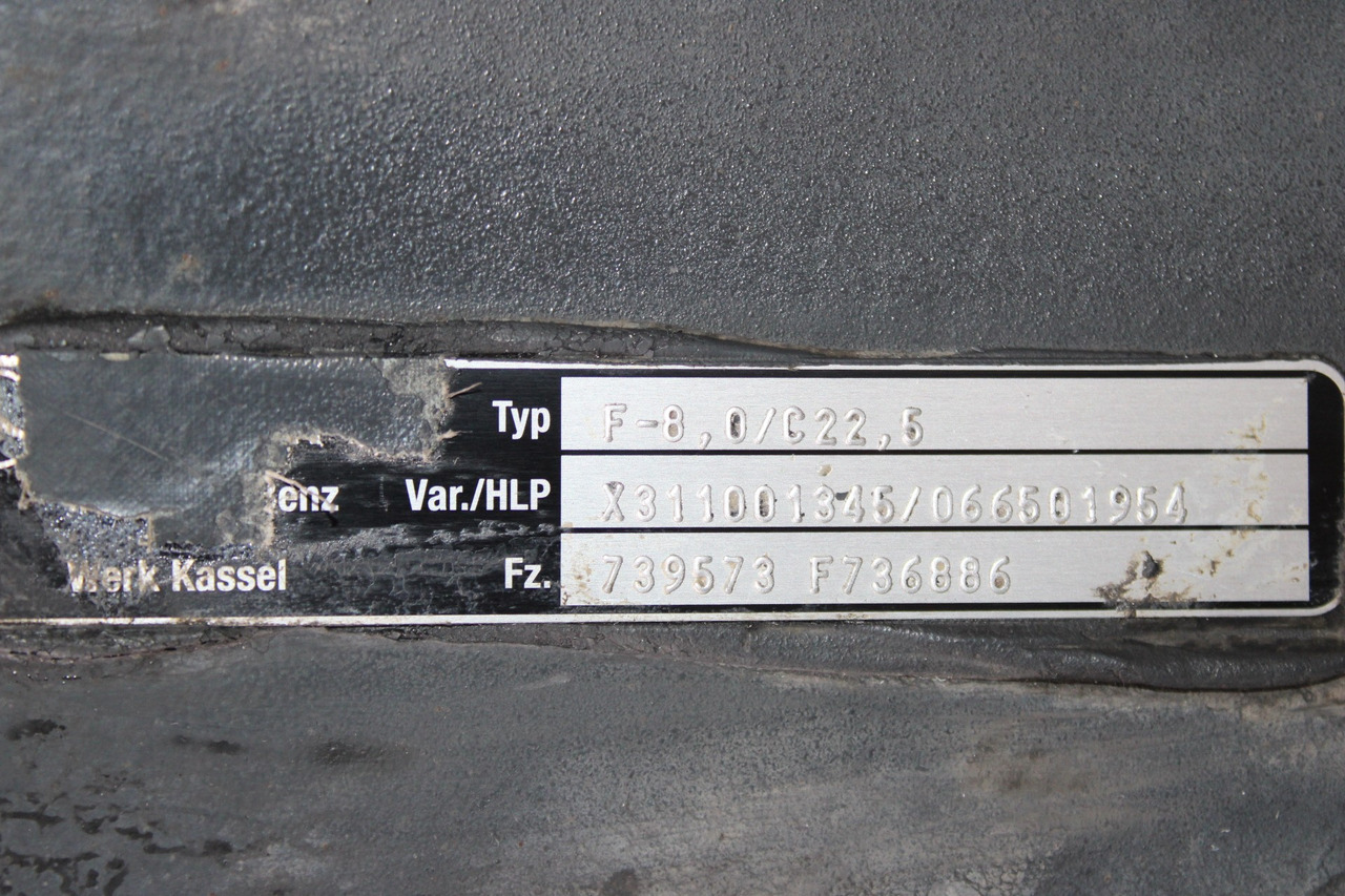 AXA FATA F-8,0-C22,5 MERCEDES ACTROS MP4 A9603311801, X311001345 - Přední náprava pro Nákladní auto: obrázek 3 AXA FATA F-8,0-C22,5 MERCEDES ACTROS MP4 A9603311801, X311001345 - Přední náprava pro Nákladní auto: obrázek 3
