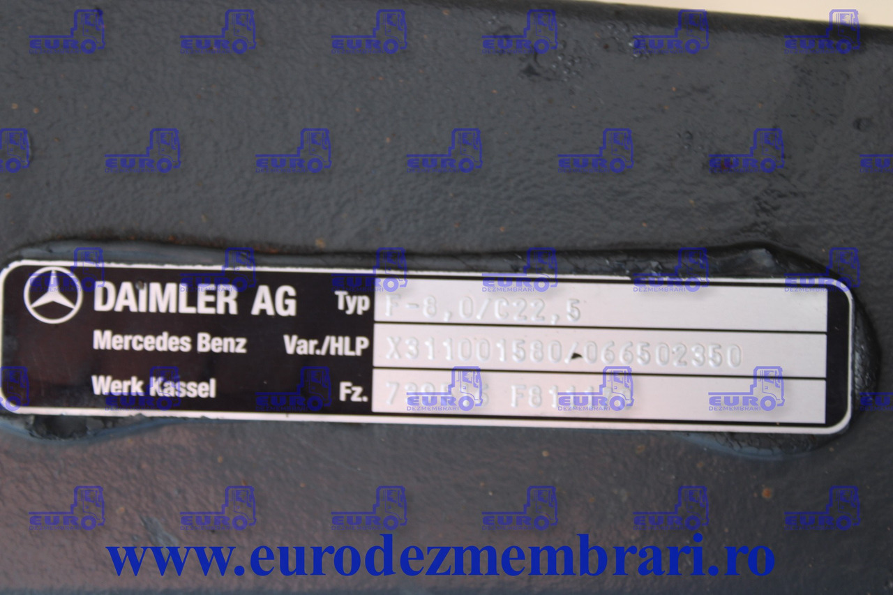 AXA FATA F8-0-C22,5 MERCEDES ACTROS A9633310101, X311001580, 066502350 - Přední náprava pro Nákladní auto: obrázek 3 AXA FATA F8-0-C22,5 MERCEDES ACTROS A9633310101, X311001580, 066502350 - Přední náprava pro Nákladní auto: obrázek 3