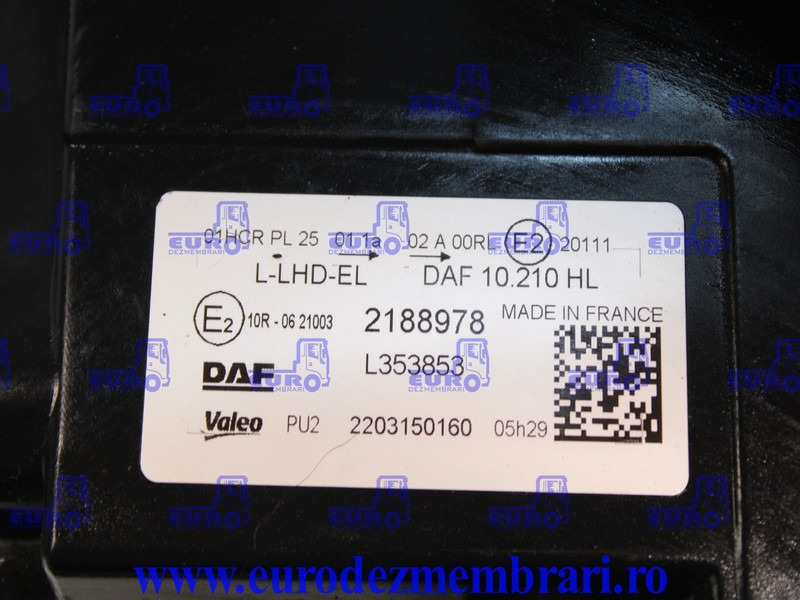 FAR XENON + COLTAR STANGA DAF XF XG 2188978, 2313588 - Světlomet pro Nákladní auto: obrázek 2 FAR XENON + COLTAR STANGA DAF XF XG 2188978, 2313588 - Světlomet pro Nákladní auto: obrázek 2