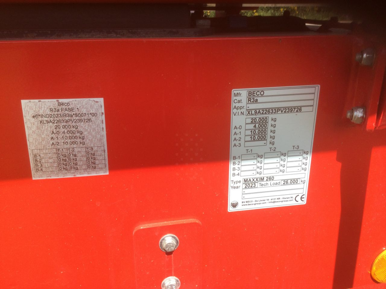Beco Maxxim 260 - Sklápěcí přívěs: obrázek 5 Beco Maxxim 260 - Sklápěcí přívěs: obrázek 5