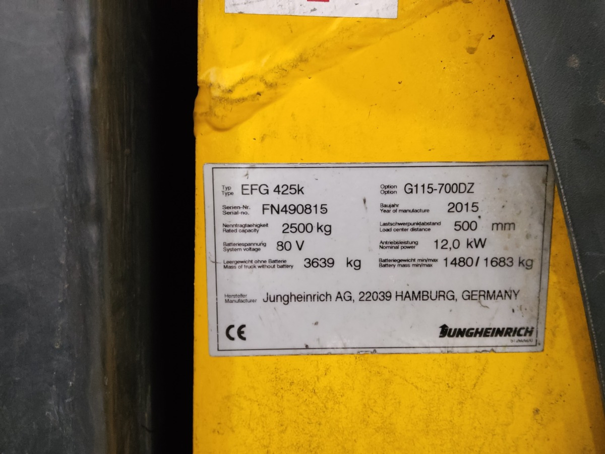 Jungheinrich EFG425K - Elektrický vysokozdvižný vozík: obrázek 5 Jungheinrich EFG425K - Elektrický vysokozdvižný vozík: obrázek 5