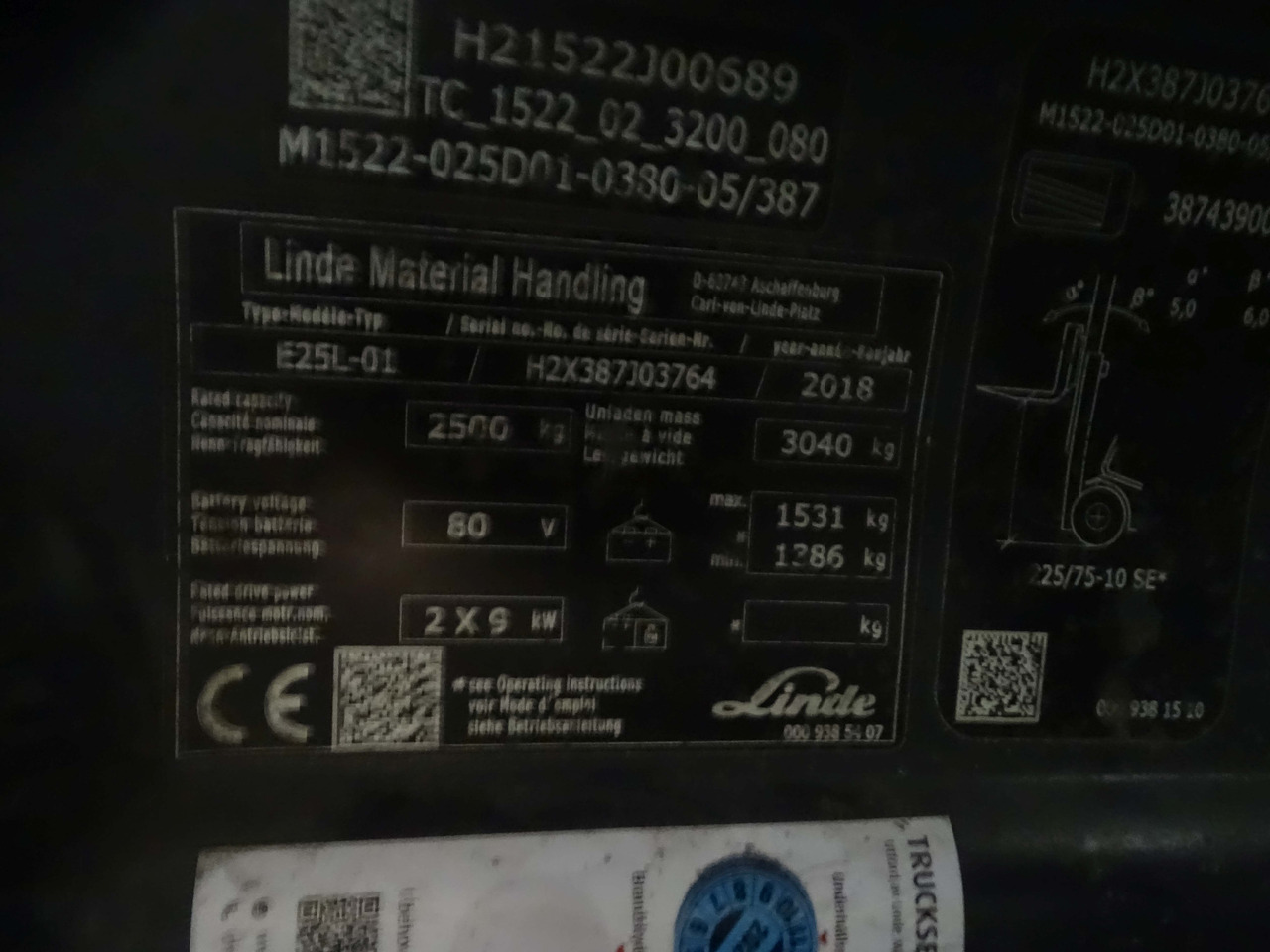 Linde E25L-01 - Elektrický vysokozdvižný vozík: obrázek 5 Linde E25L-01 - Elektrický vysokozdvižný vozík: obrázek 5