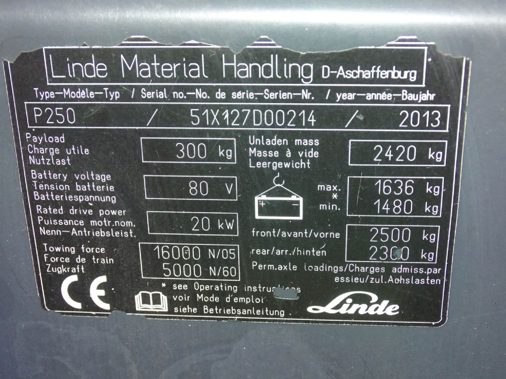 Linde P250 - Elektrický tahač: obrázek 5 Linde P250 - Elektrický tahač: obrázek 5