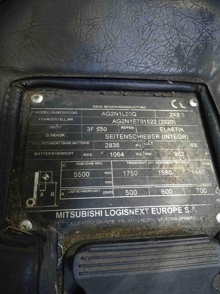 Mitsubishi AG2N1L20Q - Elektrický vysokozdvižný vozík: obrázek 5 Mitsubishi AG2N1L20Q - Elektrický vysokozdvižný vozík: obrázek 5