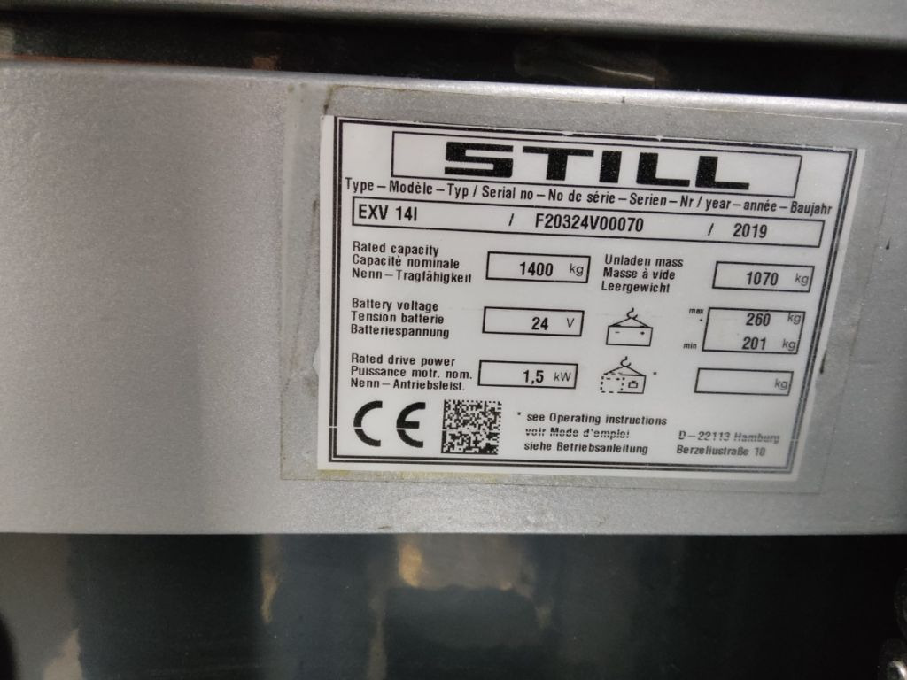 Still EXV14/BATT.NEU - Stohovací vozík: obrázek 5 Still EXV14/BATT.NEU - Stohovací vozík: obrázek 5