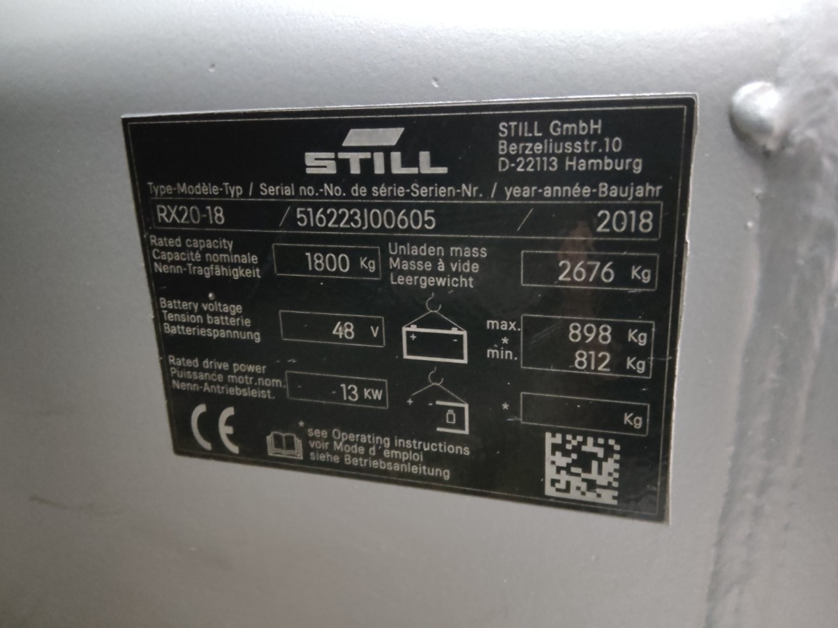 Elektrický vysokozdvižný vozík Still RX20-18: obrázek 6