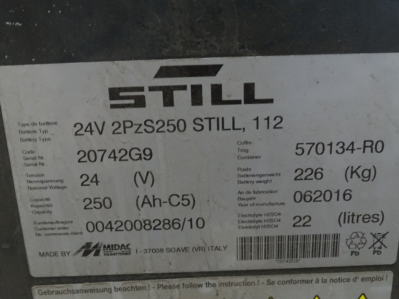 Weitere 2XBATTERIEN - Akumulátor pro Manipulační technika: obrázek 4 Weitere 2XBATTERIEN - Akumulátor pro Manipulační technika: obrázek 4