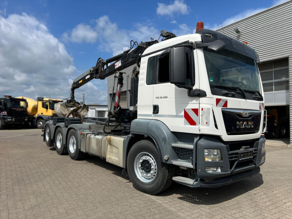 Hákový nosič kontejnerů, Auto s hydraulickou rukou MAN TG-S 35.480 8x4 BL Abrollkipper mit Kran Penz-15L9.80+Meiller RK 30.60L  Lenk-Lift Achse: obrázek 8
