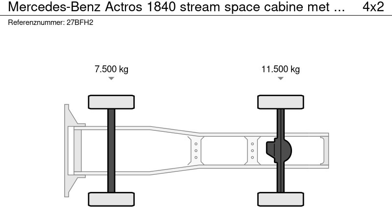 Tahač Mercedes-Benz Actros 1840 stream space cabine met spoilers zonneklep, apk gekeurd: obrázek 9